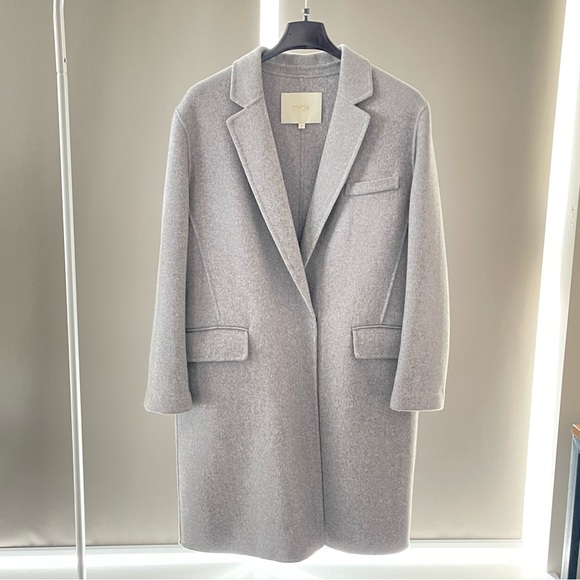 Maje - Galami double faced wool coat in light grey. Brand new condition T36 - Picture 4 of 5